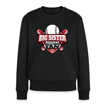 Big Sister Biggest Baseball Fan - Women's Premium Organic Jumper - black - Front - Julia (174cm)