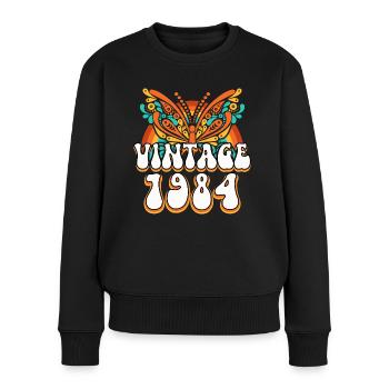 Vintage Hippies 1984 40 Years Anniversary Woman - Women's Premium Organic Jumper - black - Front - Julia (174cm)