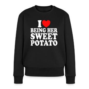 J'aime Être Sa Patate Douce Couple Thanksgiving - Pull Premium bio Femme - noir - Devant - Julia (174cm)