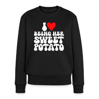 J'aime Être Sa Patate Douce Couple Thanksgiving - Pull Premium bio Femme - noir - Devant - Julia (174cm)