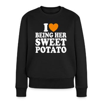 J'aime Être Sa Patate Douce Couple Thanksgiving - Pull Premium bio Femme - noir - Devant - Julia (174cm)
