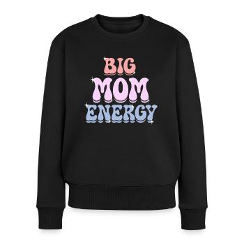 Mère Maman Pleine D'Énergie Femme Maman - Pull Premium bio Femme - noir - Devant - Julia (174cm)