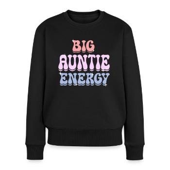 Tante Plein D'Énergie Humour Vie De Tata - Pull Premium bio Femme - noir - Devant - Julia (174cm)