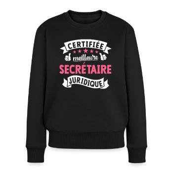 Meilleure Secrétaire Juridique Cadeau Secrétaire - Pull Premium bio Femme - noir - Devant - Julia (174cm)