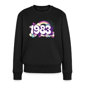 Retro 1983 Geburtstagsfeier Frau 40 Jahre - Frauen Premium Bio Pullover - Schwarz - Vorne - Julia (174cm)
