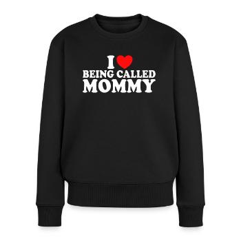 Cadeau Pour Mamans J'Adore Être Appelée Maman - Pull Premium bio Femme - noir - Devant - Julia (174cm)