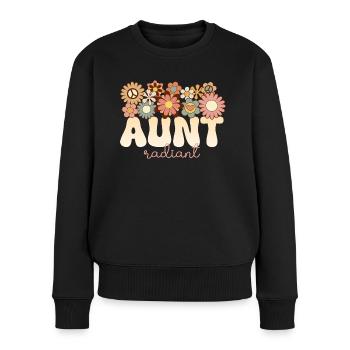 Retro Boho 1970 Tante Formidable Tata Radieuse - Pull Premium bio Femme - noir - Devant - Julia (174cm)