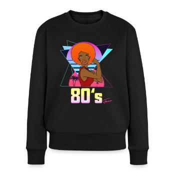 Year 80 forever Vintage Afro Women's Cup - Women's Premium Organic Jumper - black - Front - Julia (174cm)