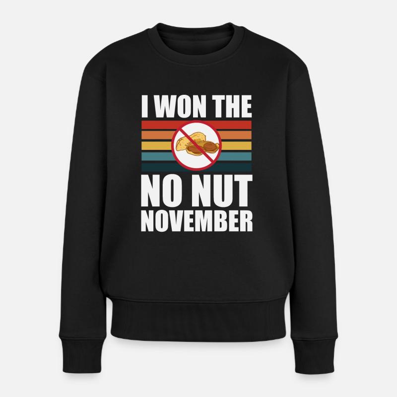 No Nut November gewonnen - Frauen Premium Bio Pullover - Schwarz