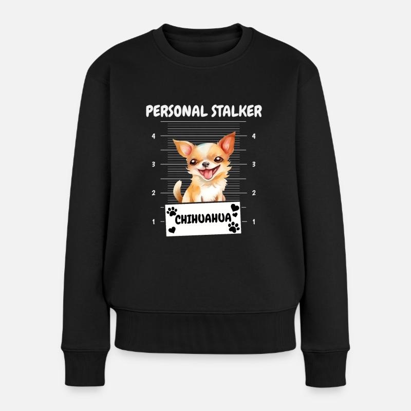 Chihuahua - Frauen Premium Bio Pullover - Schwarz