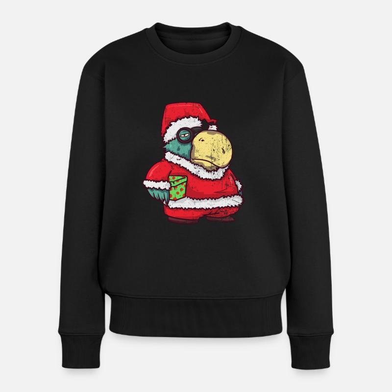 Cadeau perroquet Père Noël Noël - Pull Premium bio Femme - noir