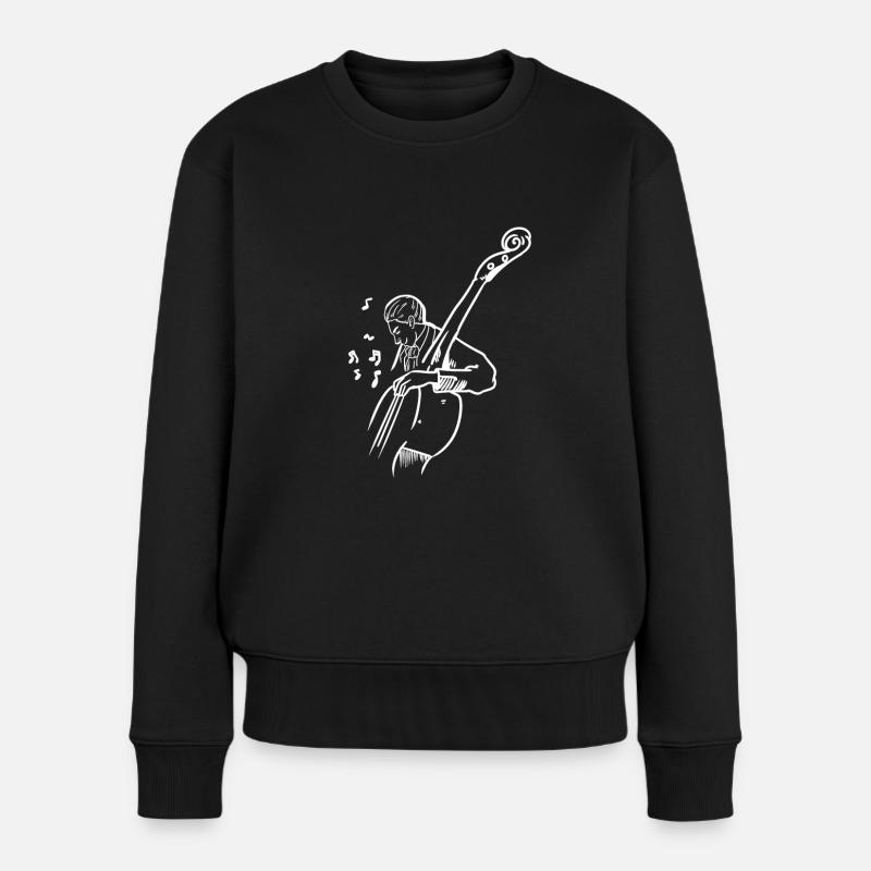 Kontrabass - Frauen Premium Bio Pullover - Schwarz