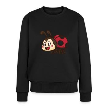 Marienkäfer - Frauen Premium Bio Pullover - Schwarz - Vorne - Julia (174cm)