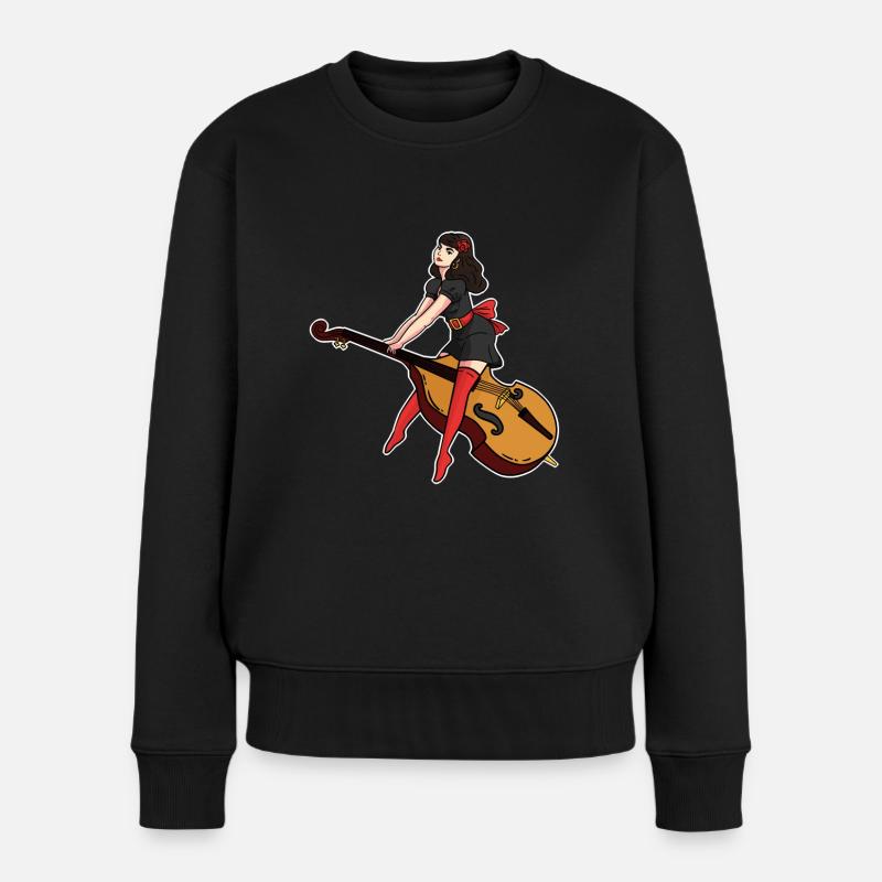 Fille de contrebasse - Pull Premium bio Femme - noir