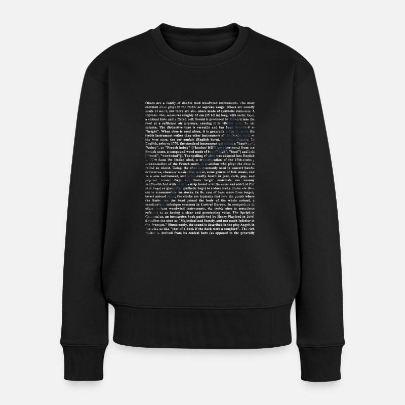 Klarinette Blasinstrument Musik - Frauen Premium Bio Pullover - Schwarz