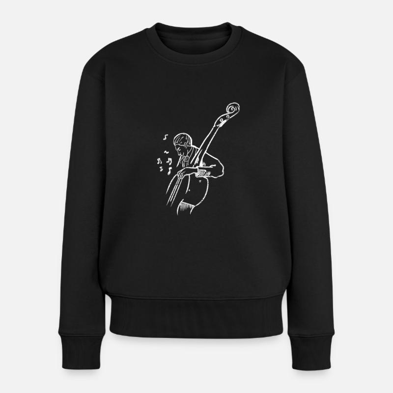 Kontrabass Geschenk - Frauen Premium Bio Pullover - Schwarz
