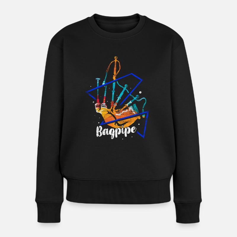 Dudelsack Polygon - Frauen Premium Bio Pullover - Schwarz