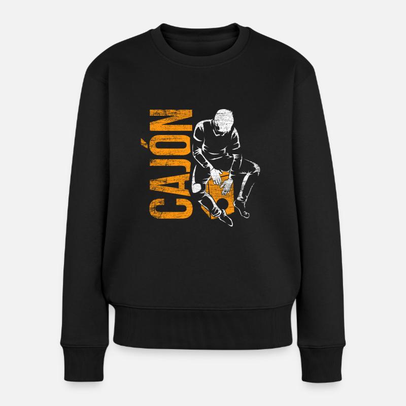 Cajón - Frauen Premium Bio Pullover - Schwarz