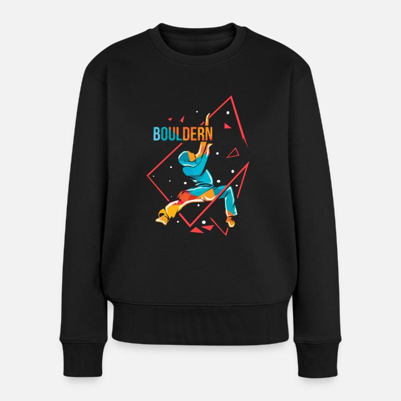 Bouldern Polygon - Frauen Premium Bio Pullover - Schwarz