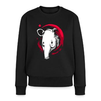 Tapire - Frauen Premium Bio Pullover - Schwarz - Vorne - Julia (174cm)