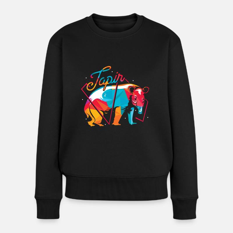 Tapire Polygon - Frauen Premium Bio Pullover - Schwarz