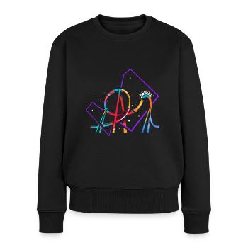 Achterbahn Polygon - Frauen Premium Bio Pullover - Schwarz - Vorne - Julia (174cm)