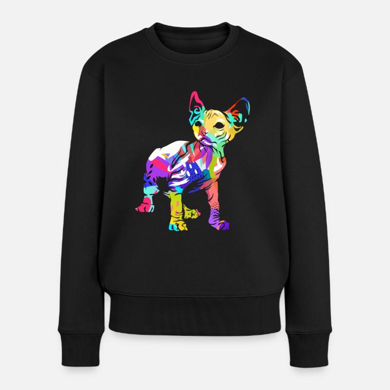 Sphynx - Frauen Premium Bio Pullover - Schwarz