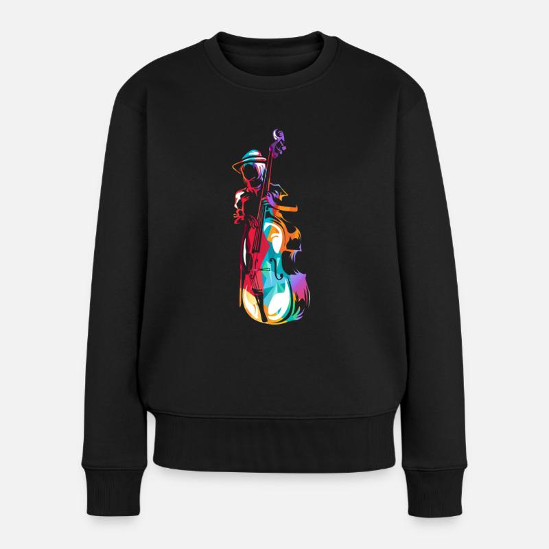 Kontrabass Geschenk - Frauen Premium Bio Pullover - Schwarz