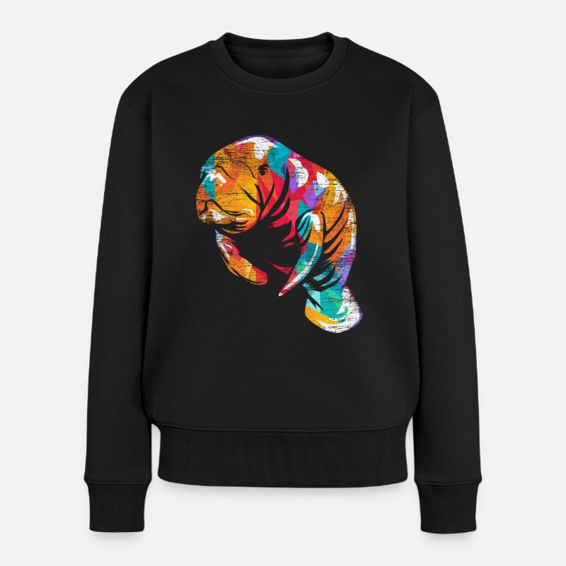 Seekuh Dugong - Frauen Premium Bio Pullover - Schwarz