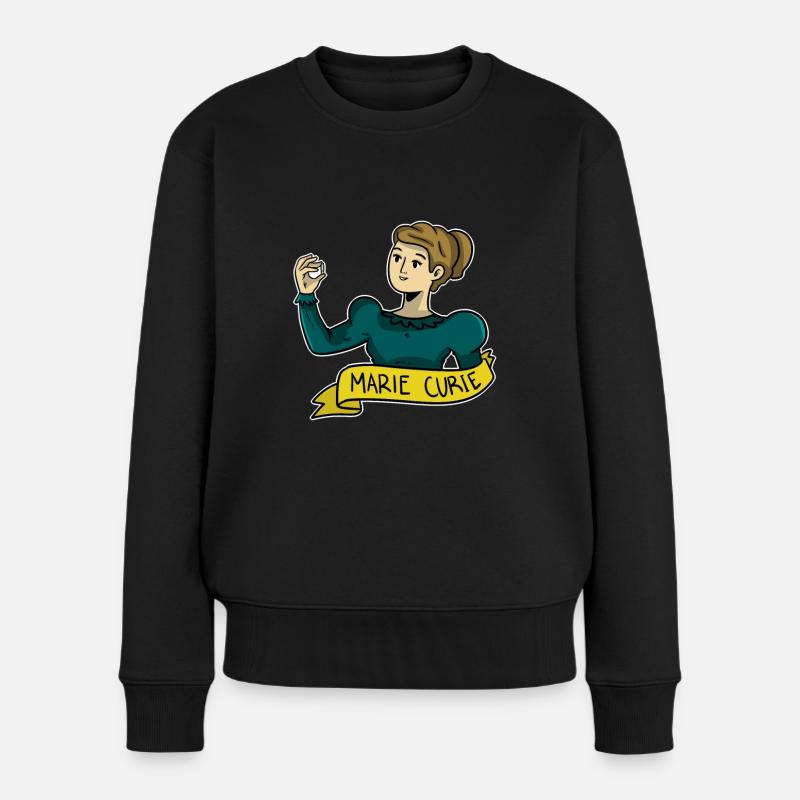Marie Curie - Frauen Premium Bio Pullover - Schwarz