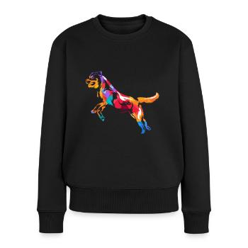 Rottweiler Polygone - Pull Premium bio Femme - noir - Devant - Julia (174cm)