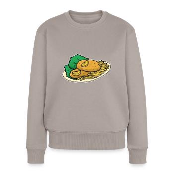 Wiener schnitzel - Frauen Premium Bio Pullover - Taupe - Vorne - Julia (174cm)