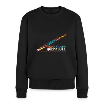 Querflöte Instrument Flöte - Frauen Premium Bio Pullover - Schwarz - Vorne - Julia (174cm)