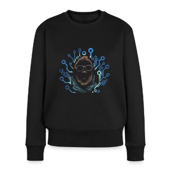 Cadeau de spécialiste informatique programmeur - Pull Premium bio Femme - noir - Devant - Julia (174cm)