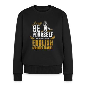 Cadeau anglais Springer Spaniel - Pull Premium bio Femme - noir - Devant - Julia (174cm)