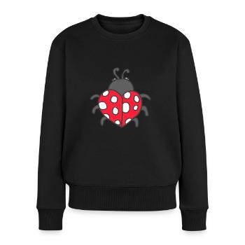 Marienkäfer Adoniskäfer Maikäfer Glückskäfer Glück - Frauen Premium Bio Pullover - Schwarz - Vorne - Julia (174cm)
