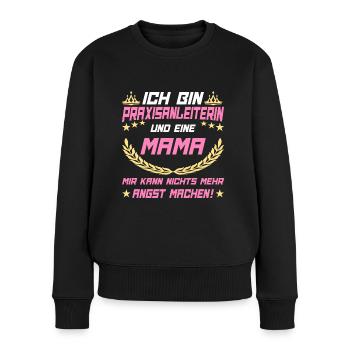 Praxisanleiterin und Mama - Frauen Premium Bio Pullover - Schwarz - Vorne - Julia (174cm)
