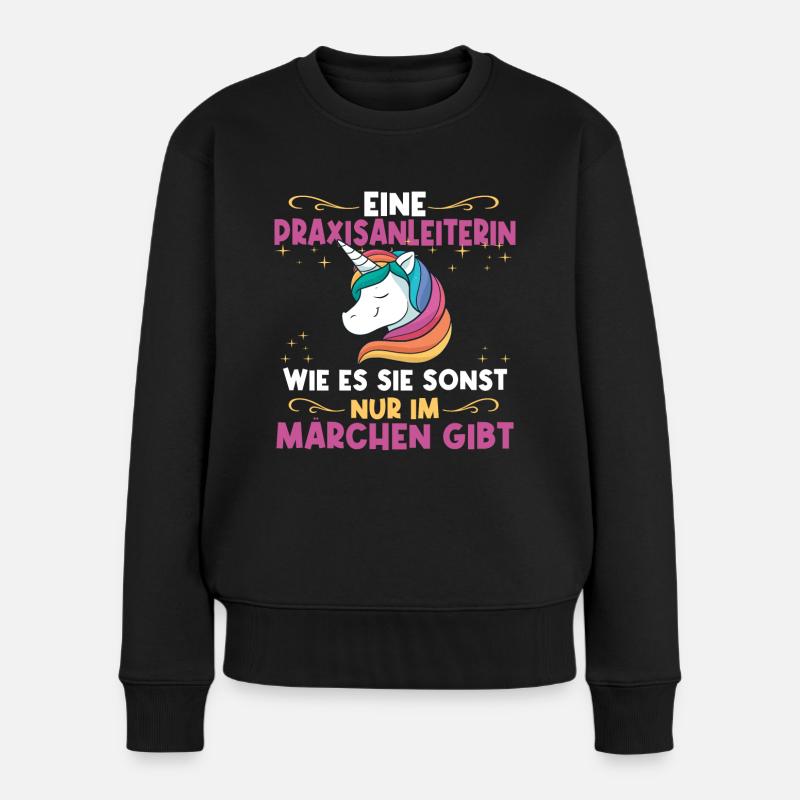 Praxisanleiterin wie im Märchen süßes Geschenk - Frauen Premium Bio Pullover - Schwarz