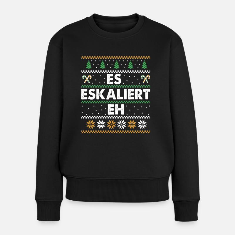 Ugly Christmas Sweater - Frauen Premium Bio Pullover - Schwarz
