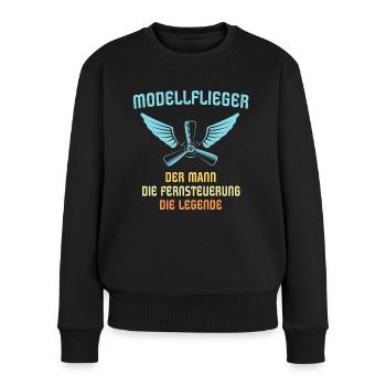 Modellflug Modellflieger Modellfliegen - Frauen Premium Bio Pullover - Schwarz - Vorne - Julia (174cm)