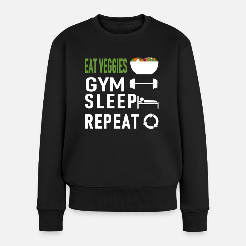 Gym Diet - Frauen Premium Bio Pullover - Schwarz