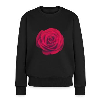Rose rouge - Pull Premium bio Femme - noir - Devant - Julia (174cm)