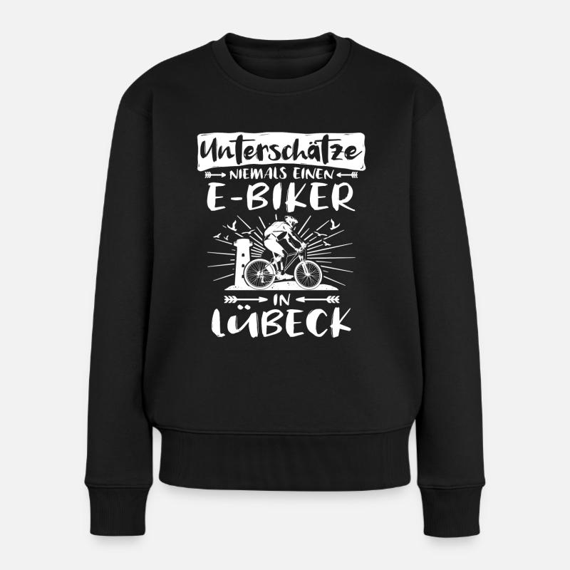 Ebike Lübeck Ebiking Lübecker E-Biker - Frauen Premium Bio Pullover - Schwarz