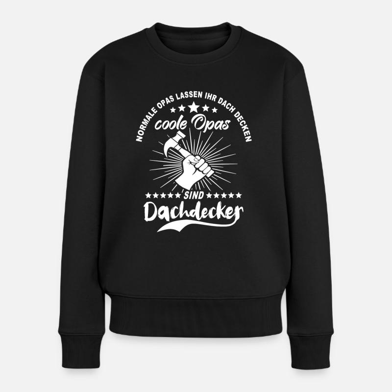 Dachdecker Opa - Frauen Premium Bio Pullover - Schwarz