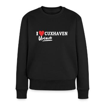 I Love Cuxhaven Nordsee Liebe Cuxhavener - Frauen Premium Bio Pullover - Schwarz - Vorne - Julia (174cm)