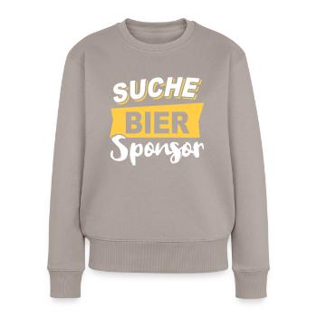 Bier Sponsor Trinksprüche Party - Frauen Premium Bio Pullover - Taupe - Vorne - Julia (174cm)