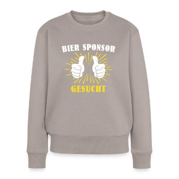 Bier Sponsor Trinksprüche Party - Frauen Premium Bio Pullover - Taupe - Vorne - Julia (174cm)