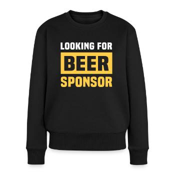 Bier Sponsor Trinksprüche Biertrinker - Frauen Premium Bio Pullover - Schwarz - Vorne - Julia (174cm)