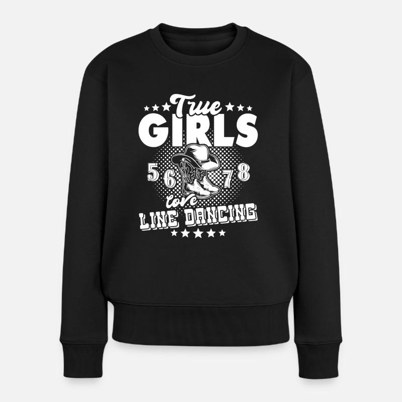 Line Dancing Girls Line Dance - Frauen Premium Bio Pullover - Schwarz