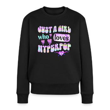 Mädchen, das Hyperpop-Musik liebt - Frauen Premium Bio Pullover - Schwarz - Vorne - Julia (174cm)